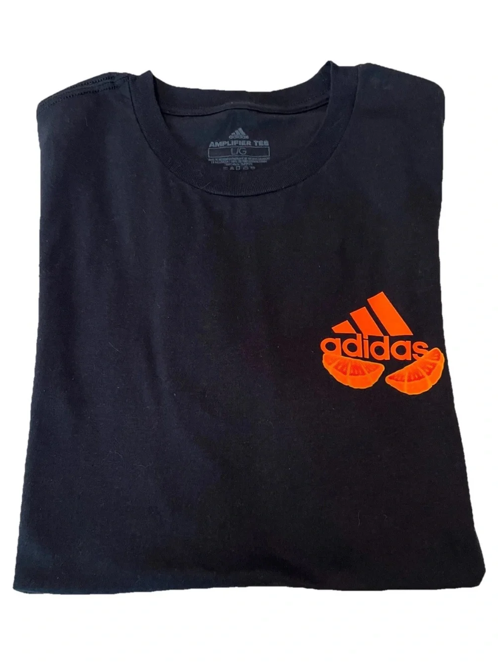 Adidas Originals Orange Amplifier Product Miami Black Cotton T Shirt Sz L
